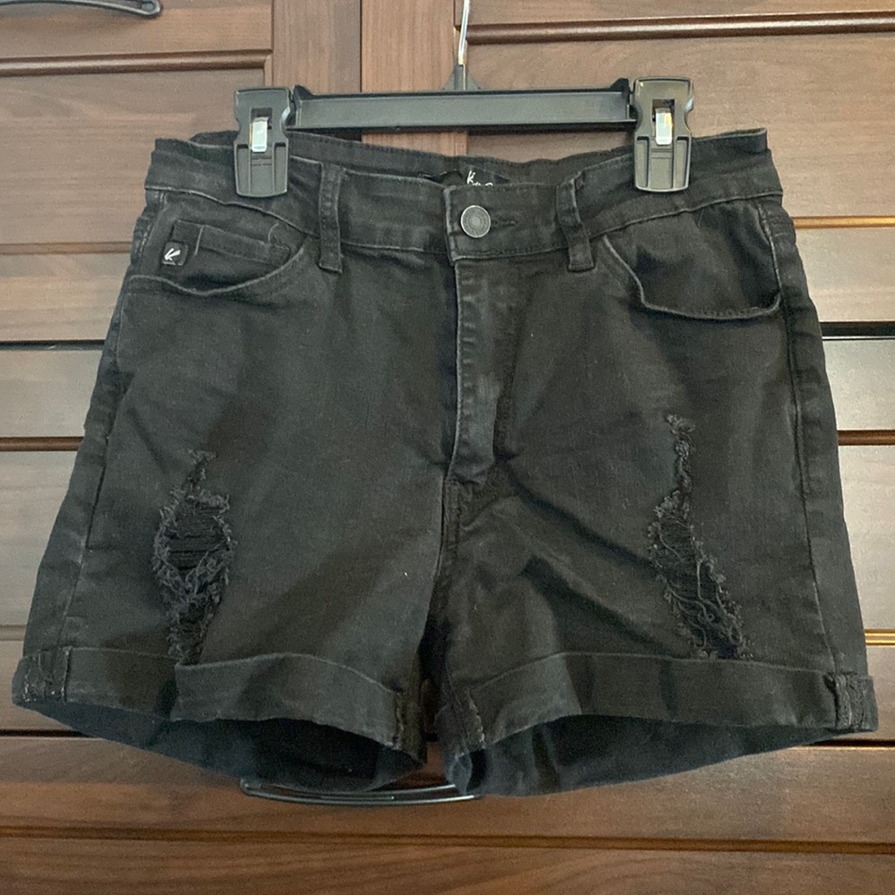 KanCan Black High Rise Distressed Shorts Size 9/28